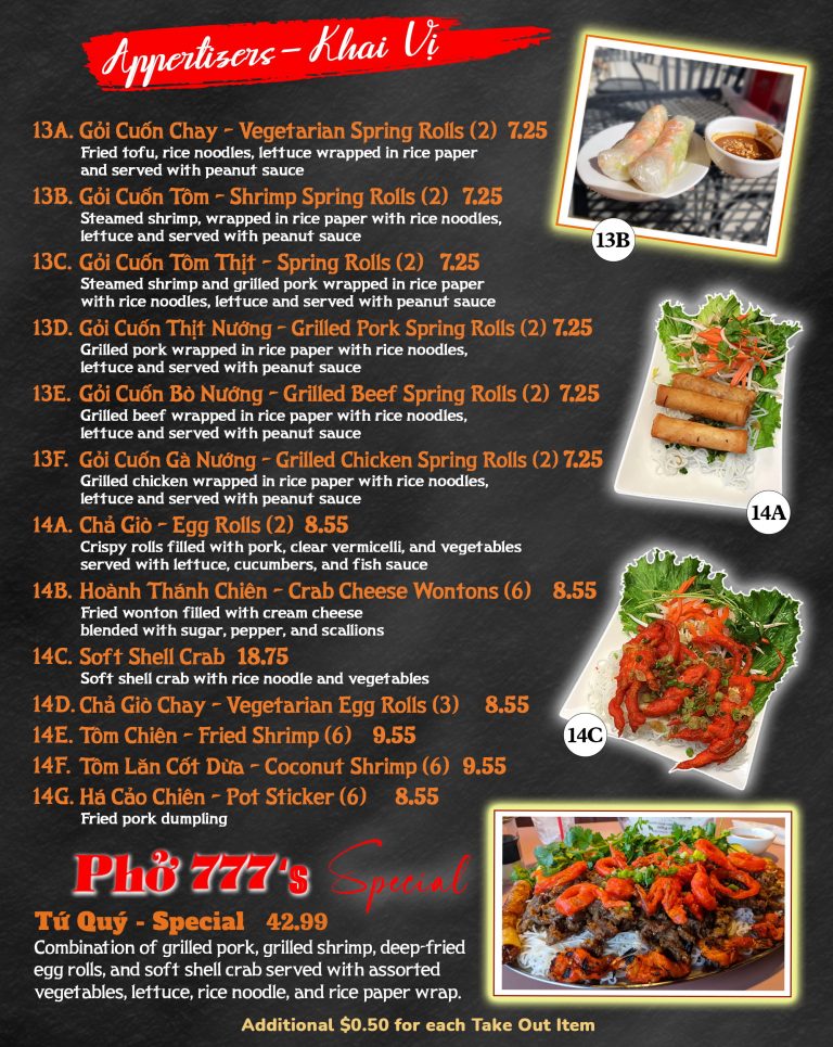 View Pho 777 Menu A Lot Of Vietnamese Foods Pho 777 Castle Rock 