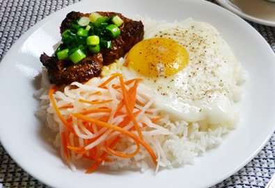 Pork Chop Egg Rice Plate